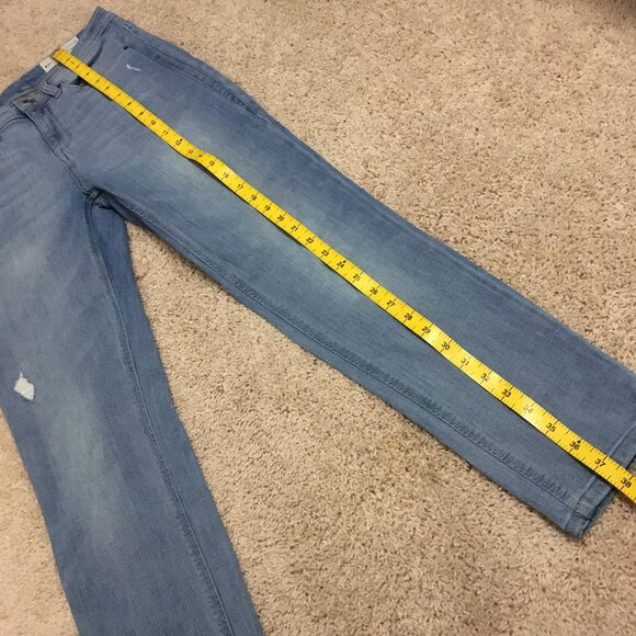 Esprit Blue Slim Fit 98% Cotton Distressed Denim Jeans - Picture 14 of 16